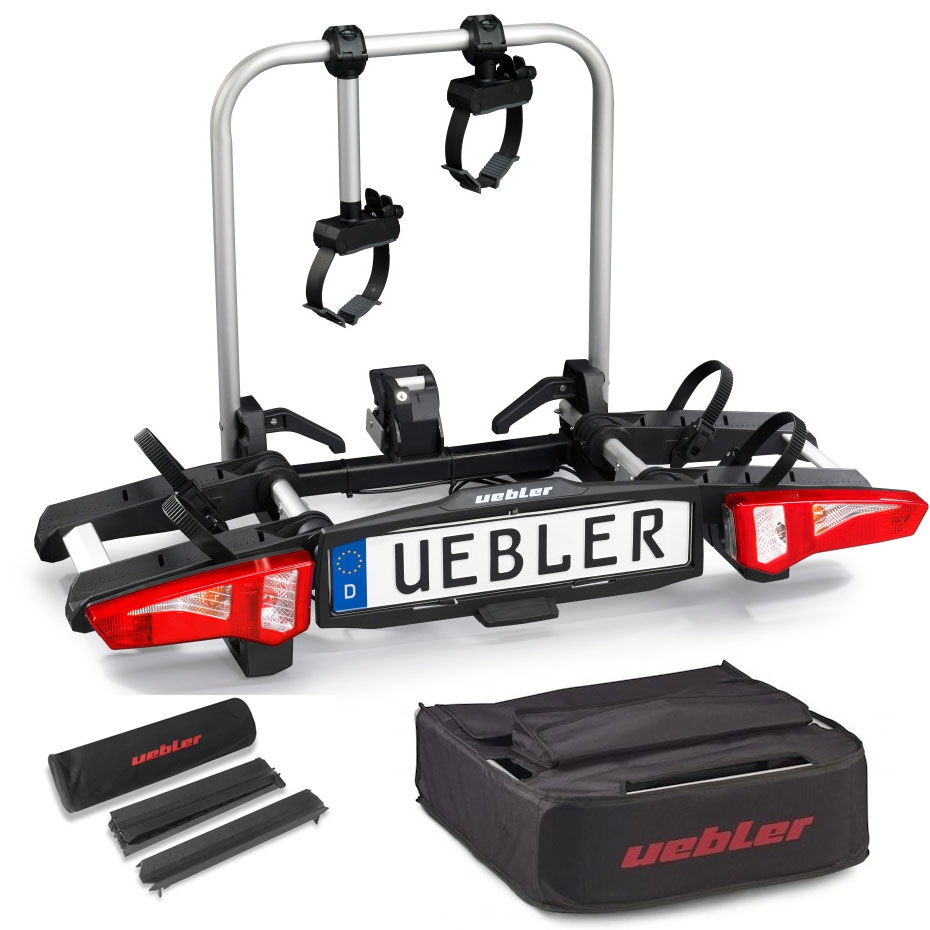 Set UEBLER i21 Z Fahrradtraeger 18110 2 Raeder mit 90° Abklappung inkl. Tasche und Auffahrschiene