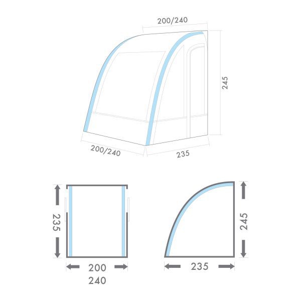 WESTFIELD Airtube Teilzelt LYNX 240- 240 x 235 cm - 12010322400000