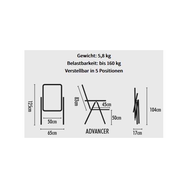 Set 1 Tisch WESTFIELD Universal Tisch 120 x 80 cm - Avantgarde Series - 101-740 und 2 Stuehle WESTFIELD Advancer Stuhl anthracite grey - Performance Series - 201-884 AG