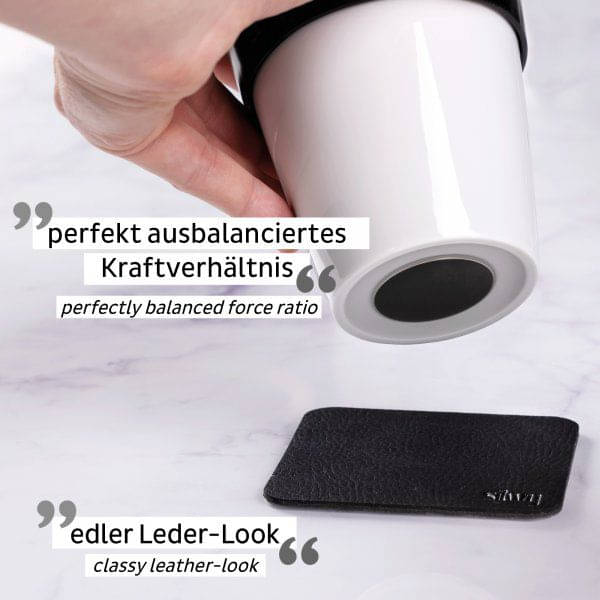 SILWY Porzellan TO GO CUP inkl. Untersetzer BLACK S038-1403-1-B
