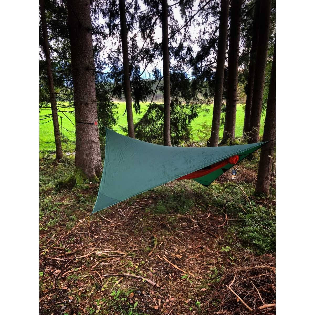TICKET TO THE MOON Lightest Tarp Sil-Nylon Ultralight Hammock Tarp Forest Green - TMLTARP