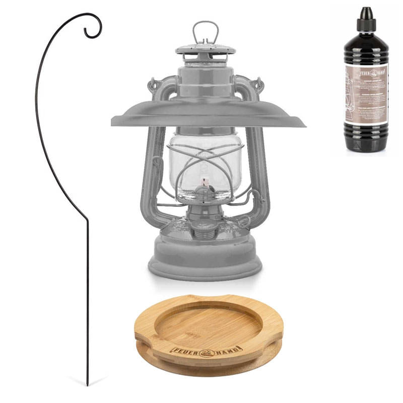 FEUERHAND Sturmlaterne 276 Nordic Grey Premium-Set 2.0