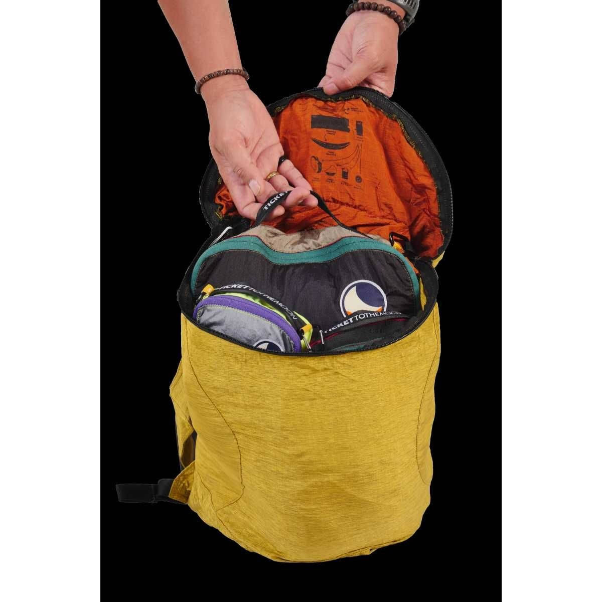 TICKET TO THE MOON King Size Hammock Haengematte Burgundy - Dark Yellow inkl. Moon Straps - TMK3437 TMSTRAP