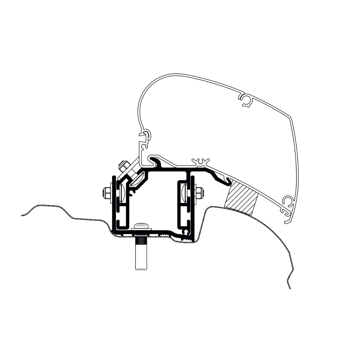 THULE Adapter VW Crafter H3 ab Modelljahr 2017 für Markise 6300 301768 THULE Adapter VW Crafter H3 ab Modelljahr 2017 fuer Markise 6300 301768