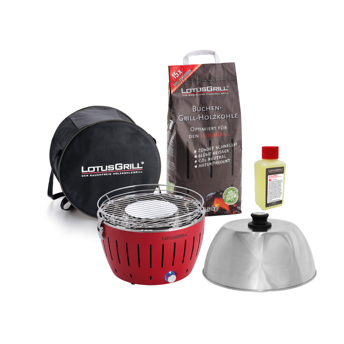 LotusGrill Picknick-Set S - Feuerrot - G-RO-280 LK-2500 BP-L-200 BK-SS-28