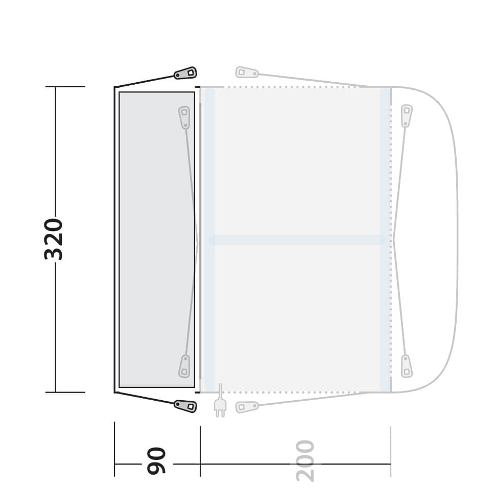 Outwell Schleuse Parkville 200SA 240-270 cm - 111415