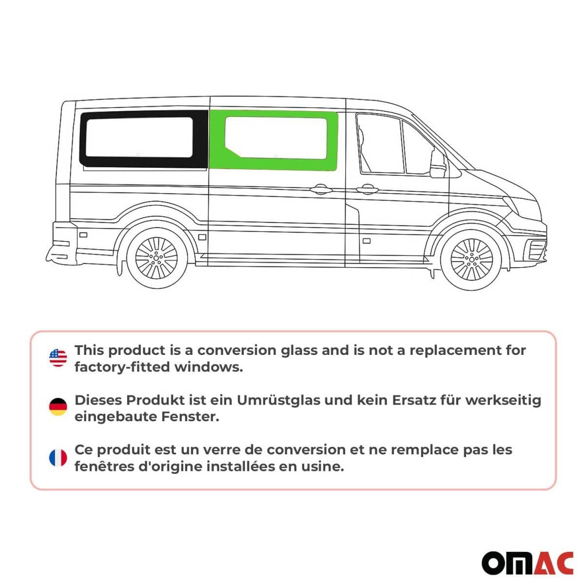 OMAC Seitenfenster Seitenscheibe VW Crafter L2 ab Bj. 2017 Schiebetür Rechts OMAC Seitenfenster Seitenscheibe VW Crafter L2 ab Bj. 2017 Schiebetuer Rechts - 7556405-1FSDFR