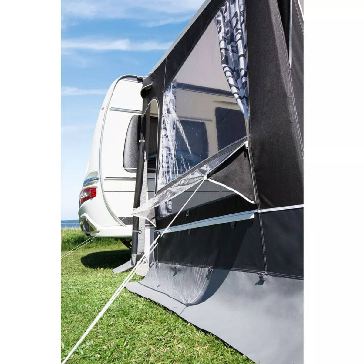 DWT Wohnwagen-Teilzelt JAZZ 450 x 240 cm mit 25 mm Stahlgestaenge