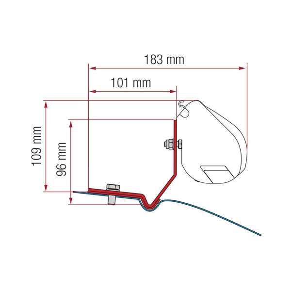 Markise FIAMMA F35 Pro Royal grey 220 cm Gehaeuse deep black inkl- Adapterkit VW Caddy Maxi Fiamma Art-Nr. 06458A01R-98655Z096