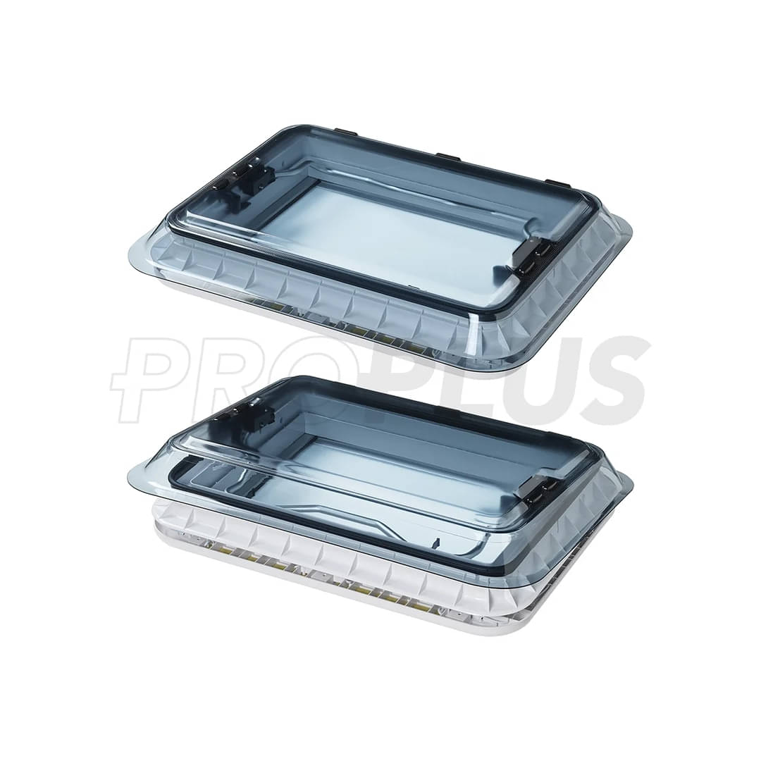 ProPlus Dachhaube 700x500 mm- Dachstaerke 25-60 mm- ohne Zwangsbelueftung- mit LED- Transparent 610910