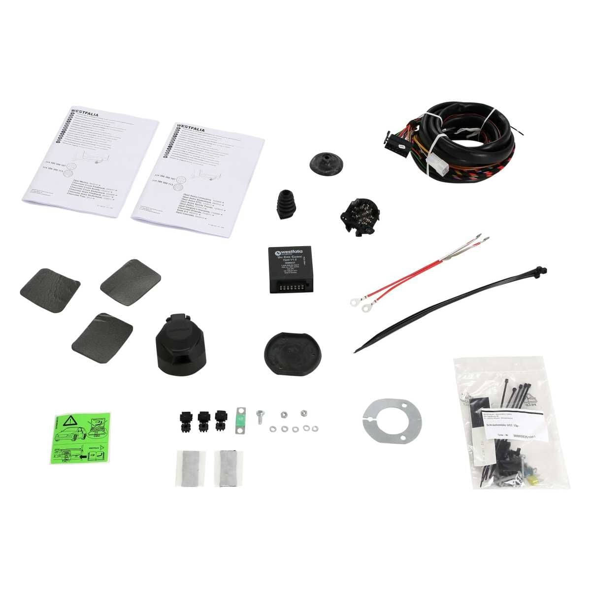 Westfalia Abnehmbare Anhaengerkupplung fuer Opel Zafira Tourer -BJ 01-2012-06-2019- - nicht fuer CNG - im Set mit 13-pol. fahrzeugspezifischem Elektrosatz - 314437900113
