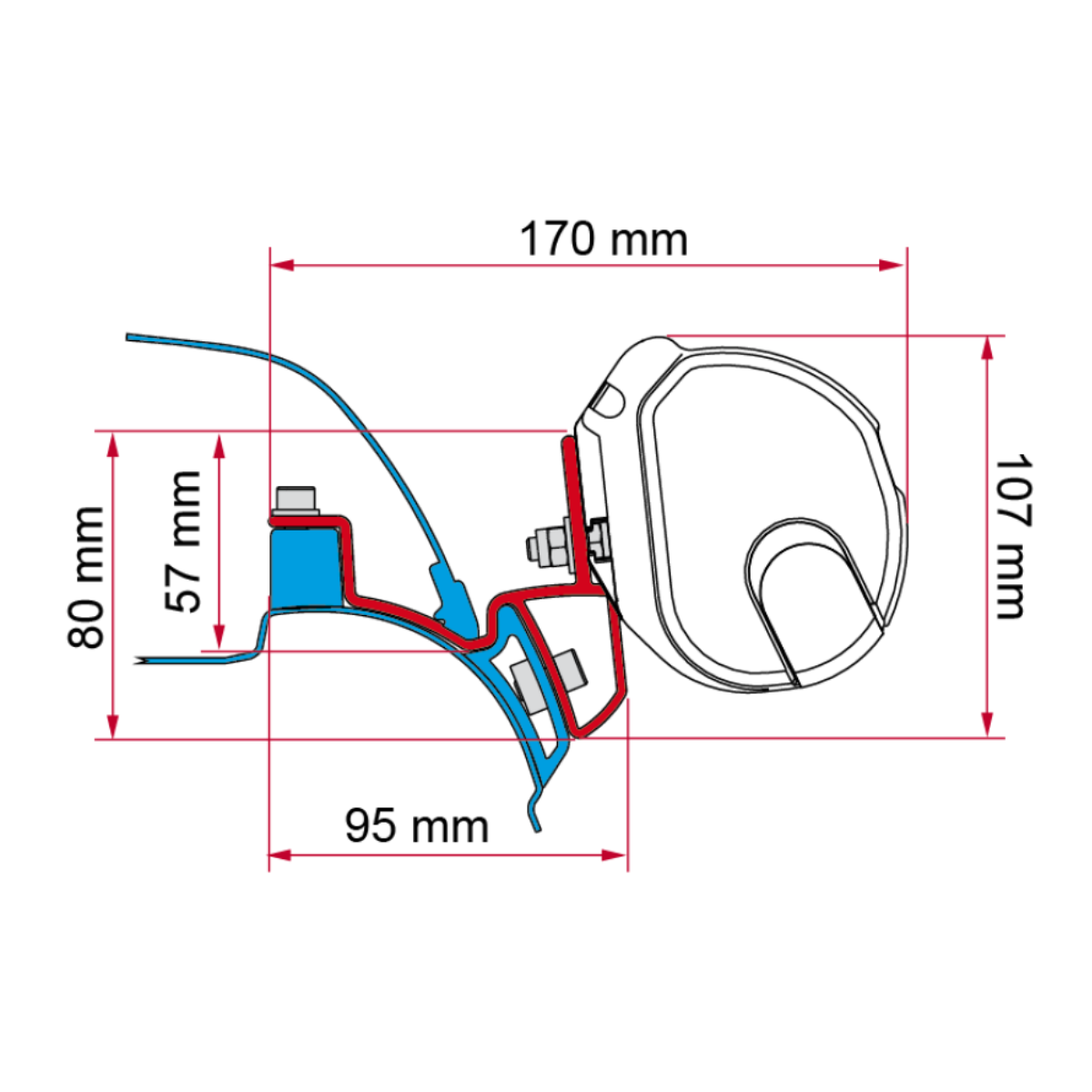 FIAMMA Adapter Kit VW T5 T6 California fuer Markise F35-F35 Pro - 98655R748