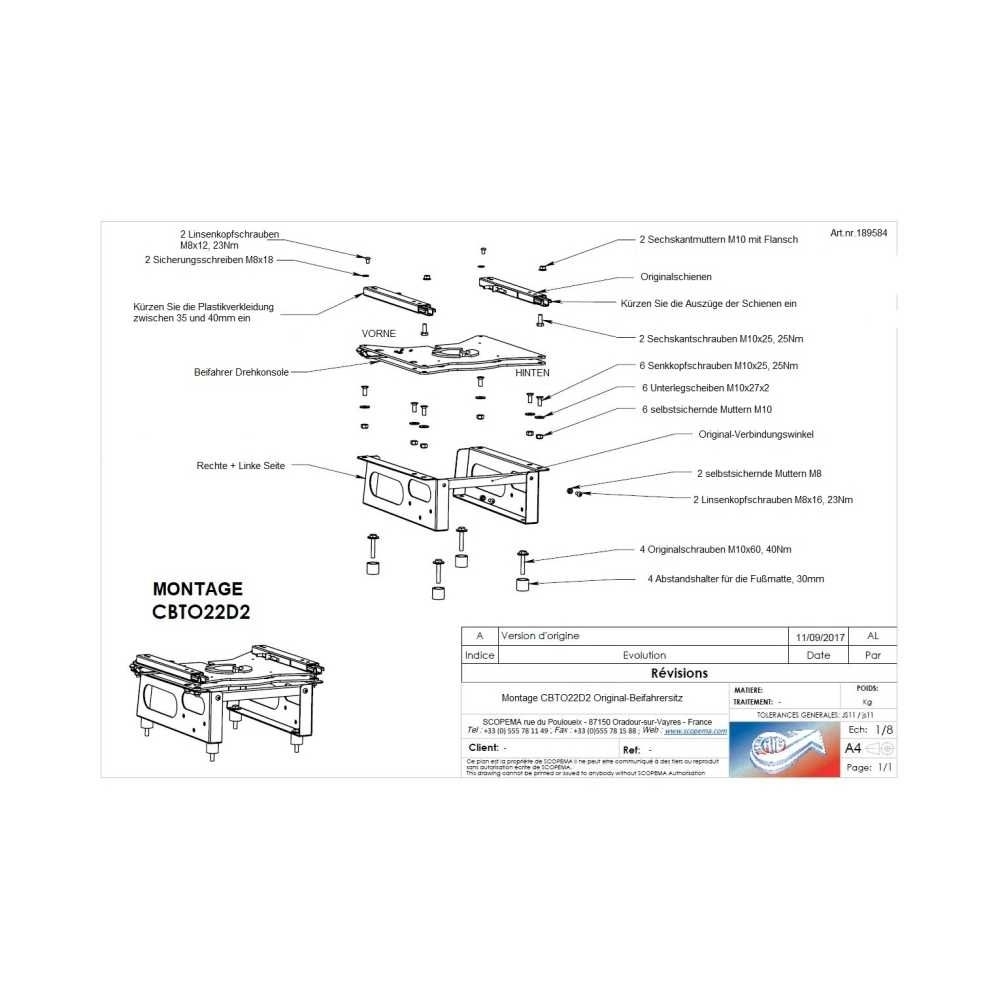 SCOPEMA Drehkonsolen-Set Citroen Spacetourer ab Bj- 16 elektr. Handbremse Fahrer- und Beifahrerseite - CBTO22G2E CBTO22D2