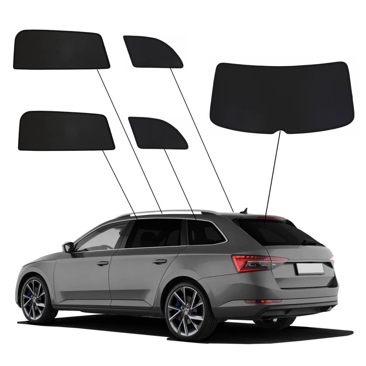 WINDESA SunClip Sonnenschutz - Sichtschutz Skoda Superb Bj. 2015-2023 Set ABC - sun-10401abc