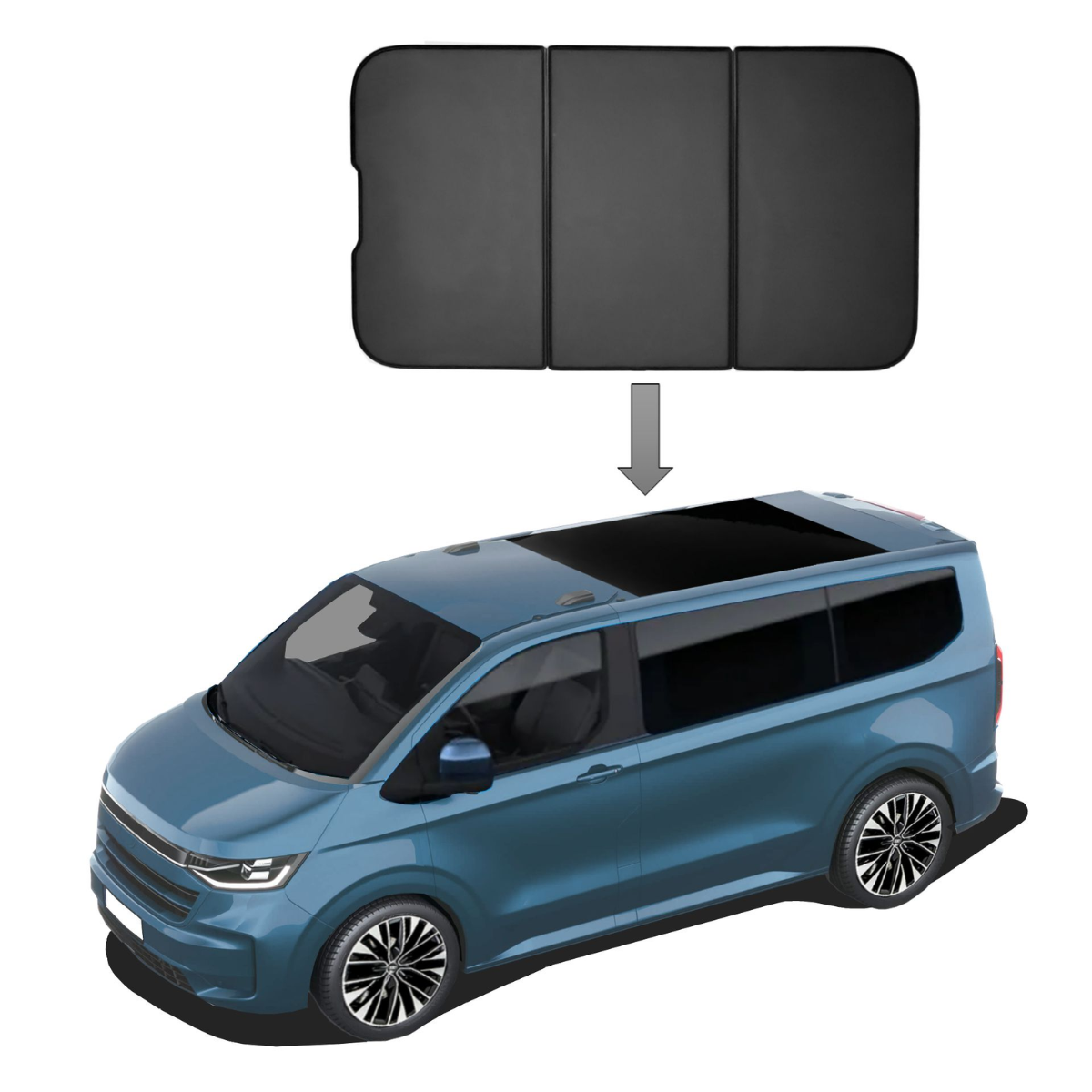WINDESA SunClip Sonnenschutz & Sichtschutz VW T7 Caravelle Panoramdach ab Bj. 2024 Set ABC WINDESA SunClip Sonnenschutz - Sichtschutz VW T7 Caravelle Panoramdach ab Bj. 2024 Set ABC - sun-10495pd-L1-vw