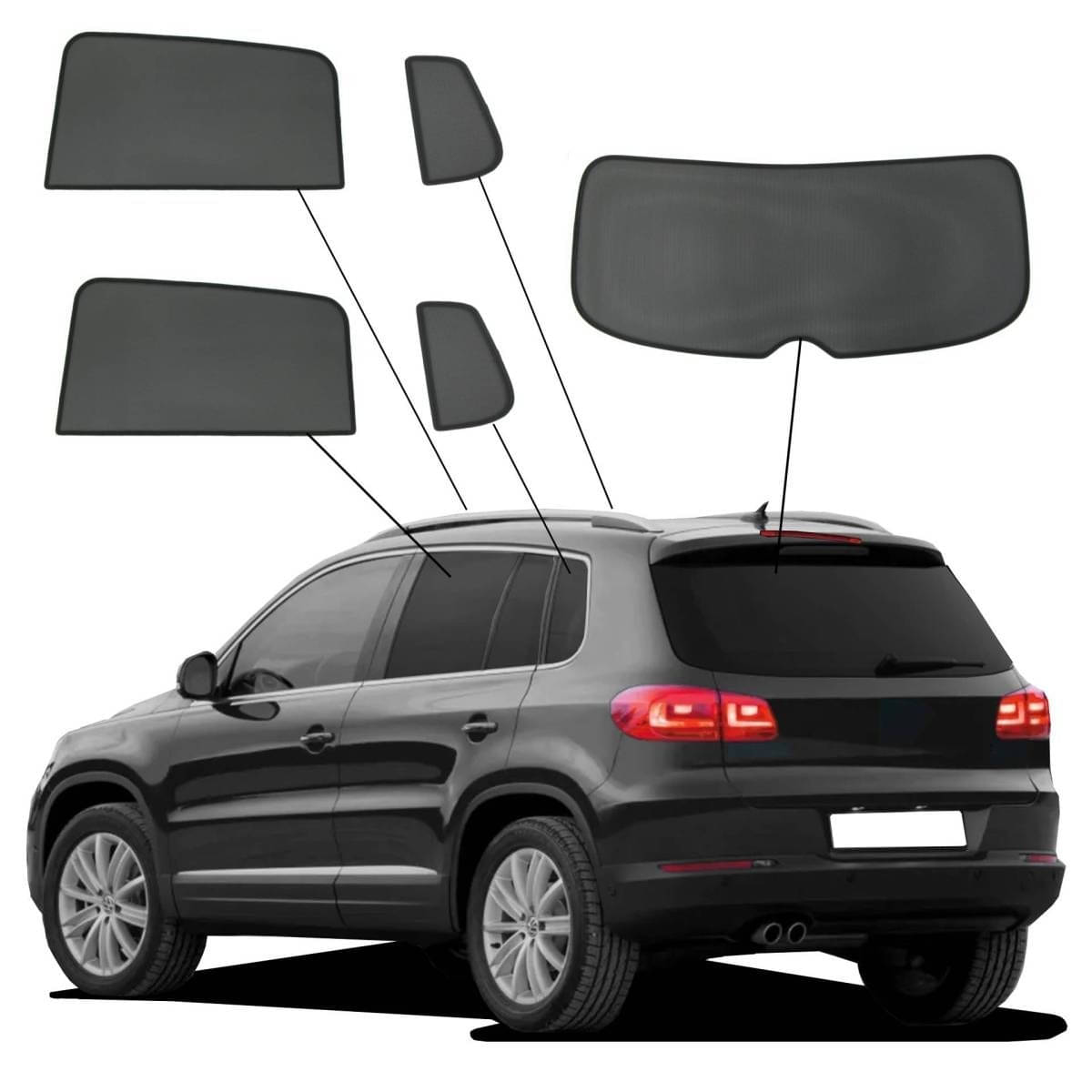 WINDESA SunClip Sonnenschutz & Sichtschutz VW Tiguan Bj. 2007-2016 Set ABC WINDESA SunClip Sonnenschutz - Sichtschutz VW Tiguan Bj. 2007-2016 Set ABC - sun-10446abc