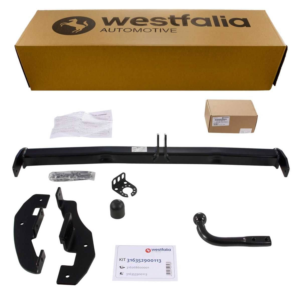 WESTFALIA Starre Anhängerkupplung MB Citan 10/12-08/21 Renault Kangoo 05/13-04/21 Set inkl. E-Satz Westfalia Starre Anhaengerkupplung fuer Mercedes Citan -BJ 10-2012-08-2021- Renault Kangoo -inkl Grand - Rapid- -BJ 05-2013-04-2021- - im Set mit 13-pol. fahrzeugspezifischem Elektrosatz - 316352900113