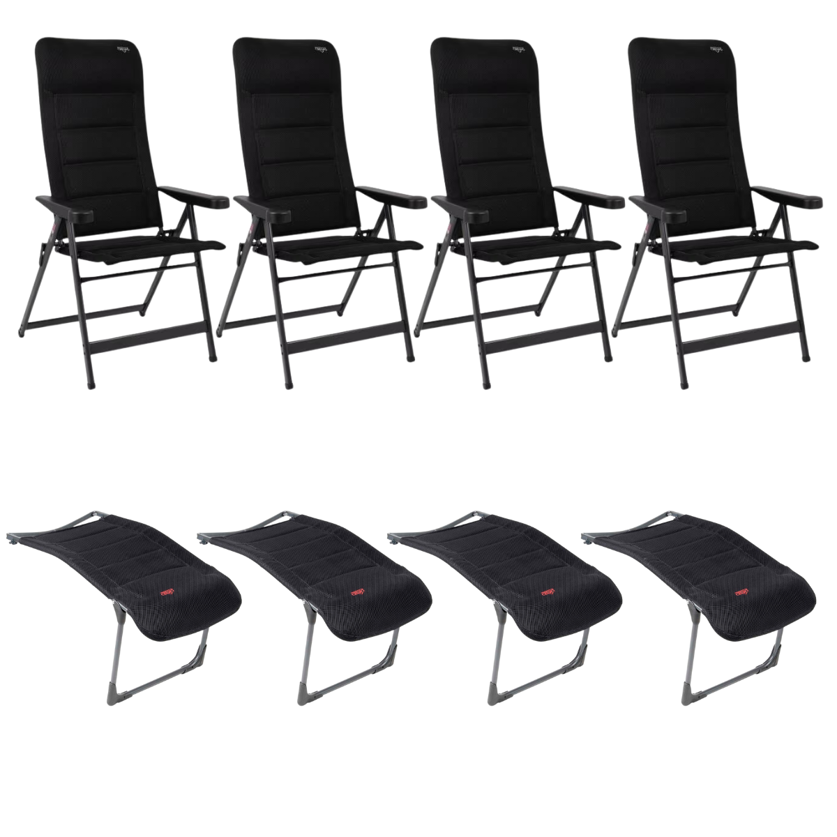 CRESPO Campingstuhl Air Deluxe AP/240-AD schwarz & Beinauflagen RP/215-AD 4er-Set CRESPO Campingstuhl Air Deluxe AP-240-AD schwarz - Beinauflagen RP-215-AD 4er-Set - 1149141 1104883