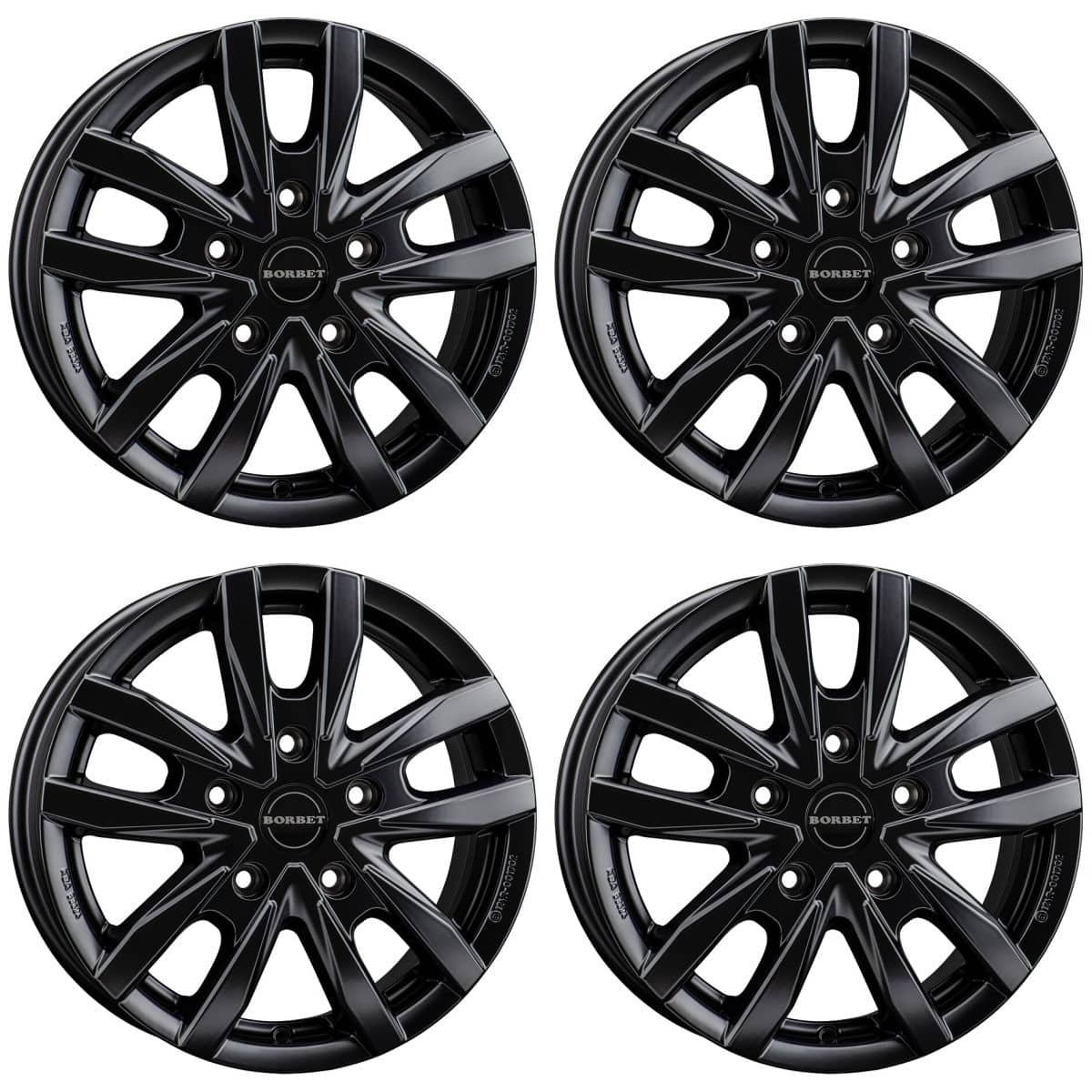 BORBET Alufelge CW5 black matt 16 Zoll fuer Fiat Ducato Heavy ab Bj. 07-2006 4er-Set - CW5 60668130578-1BM
