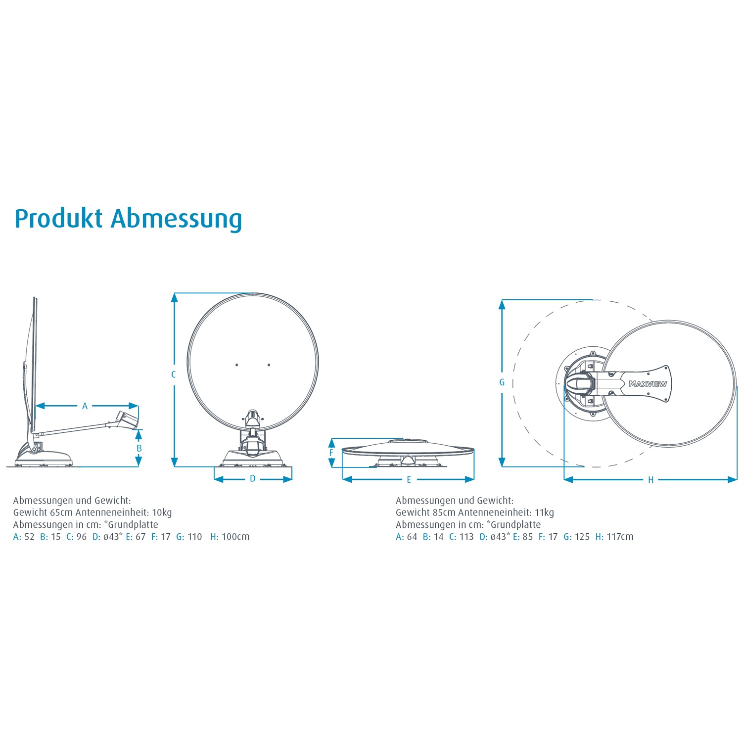 MAXVIEW Target Connect Sat-Anlage 65 cm 40036-C