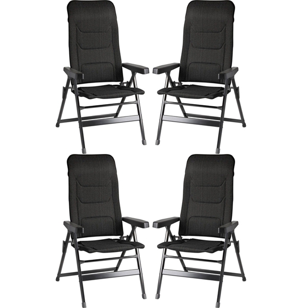 BRUNNER Campingstuhl REBEL 3D Pro - Large Anthrazit 4er-Set - 0404002N.C69L mit 4 Stuehlen