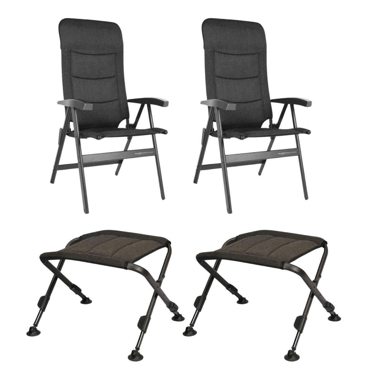 WESTFIELD Campingstuhl Noblesse Grande brown melange - Beinauflagen OBLIGE 2er-Set - 101-102 BM 101-806 BM