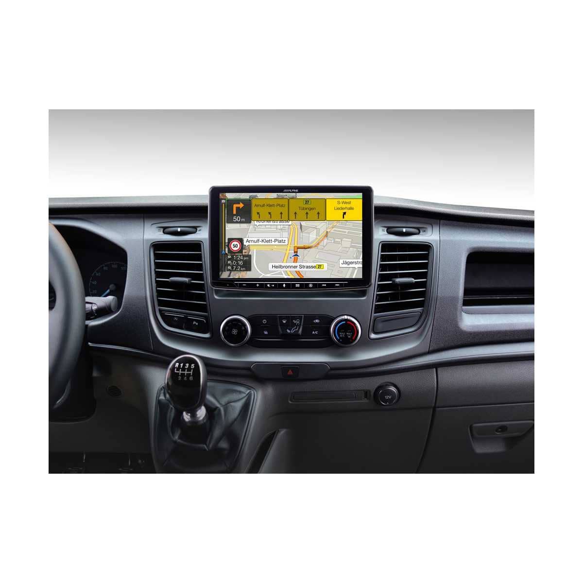 ALPINE HALO 9 Navigationssystem schwenkbar Ford Transit Custom ab Bj. 2018 - INE-F904TRA7S-SET