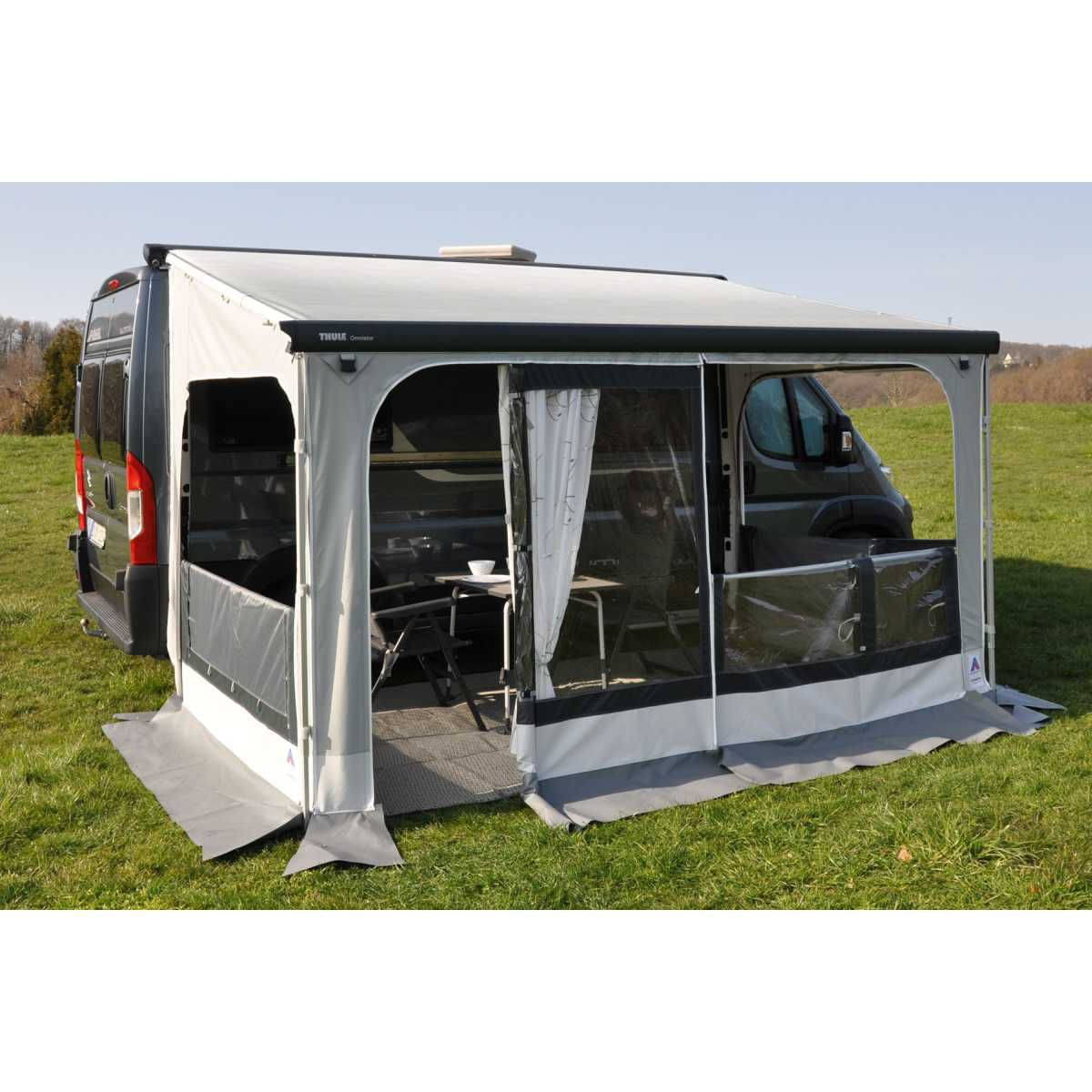 HAHN ZELTE Markisenvorzelt KORSIKA 2 fuer Thule 5200 Laenge 375 cm Ausfuehrung Kastenwagen H2 - Z01027_375KW