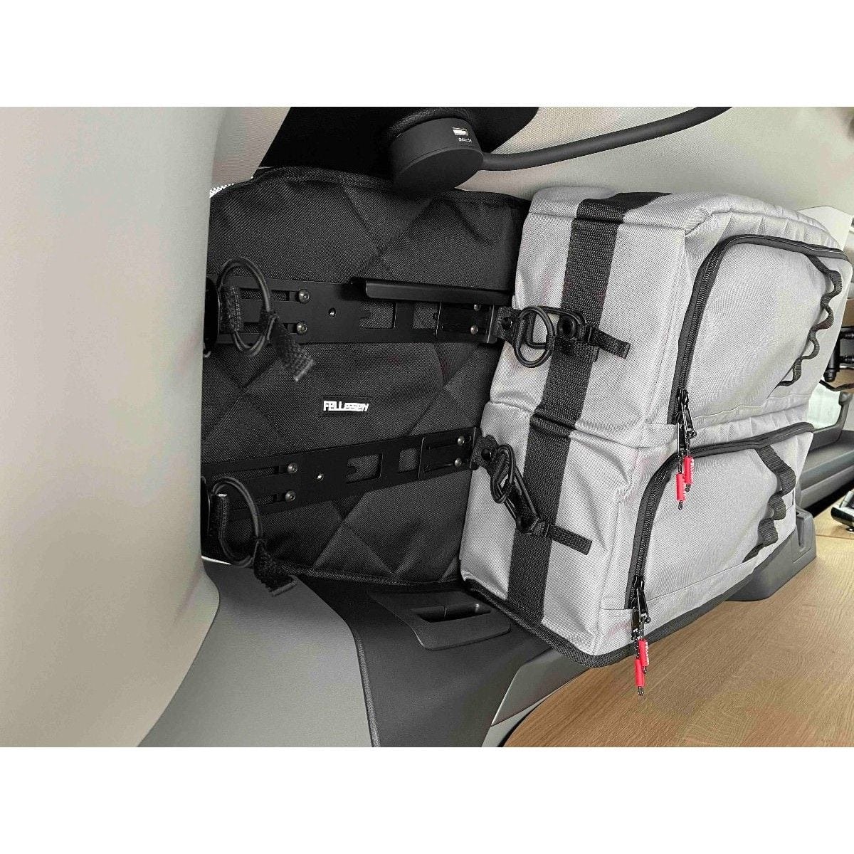 Fenstertaschen-Set FELLEISEN 1x V710-Tasche fuer Ford Tourneo Custom V710 - VW T7 Transporter ohne Gurt- Fahrerseite- Hellgrau- ohne Thermomatte TST 0102 35
