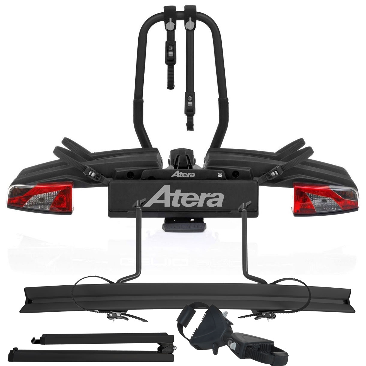 ATERA GENIO PRO Advanced 022785 Fahrradtraeger 2er Black Edition faltbar fuer 3 Raeder 2-1 plus Auffahrschiene faltbar- Fahrradtraeger fuer die Anhaengerkupplung von ATERA aus dem Allgaeu- Neueste Update-Version ab 08-2021