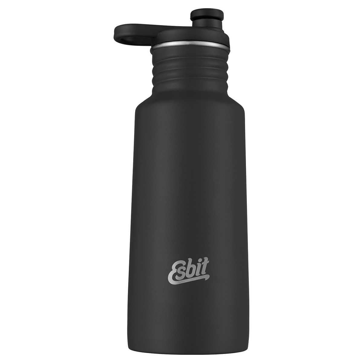 ESBIT Edelstahl Sporttrinkflasche PICTOR 550 ml Schwarz mit Extra Verschluss - DBS550PC-BK