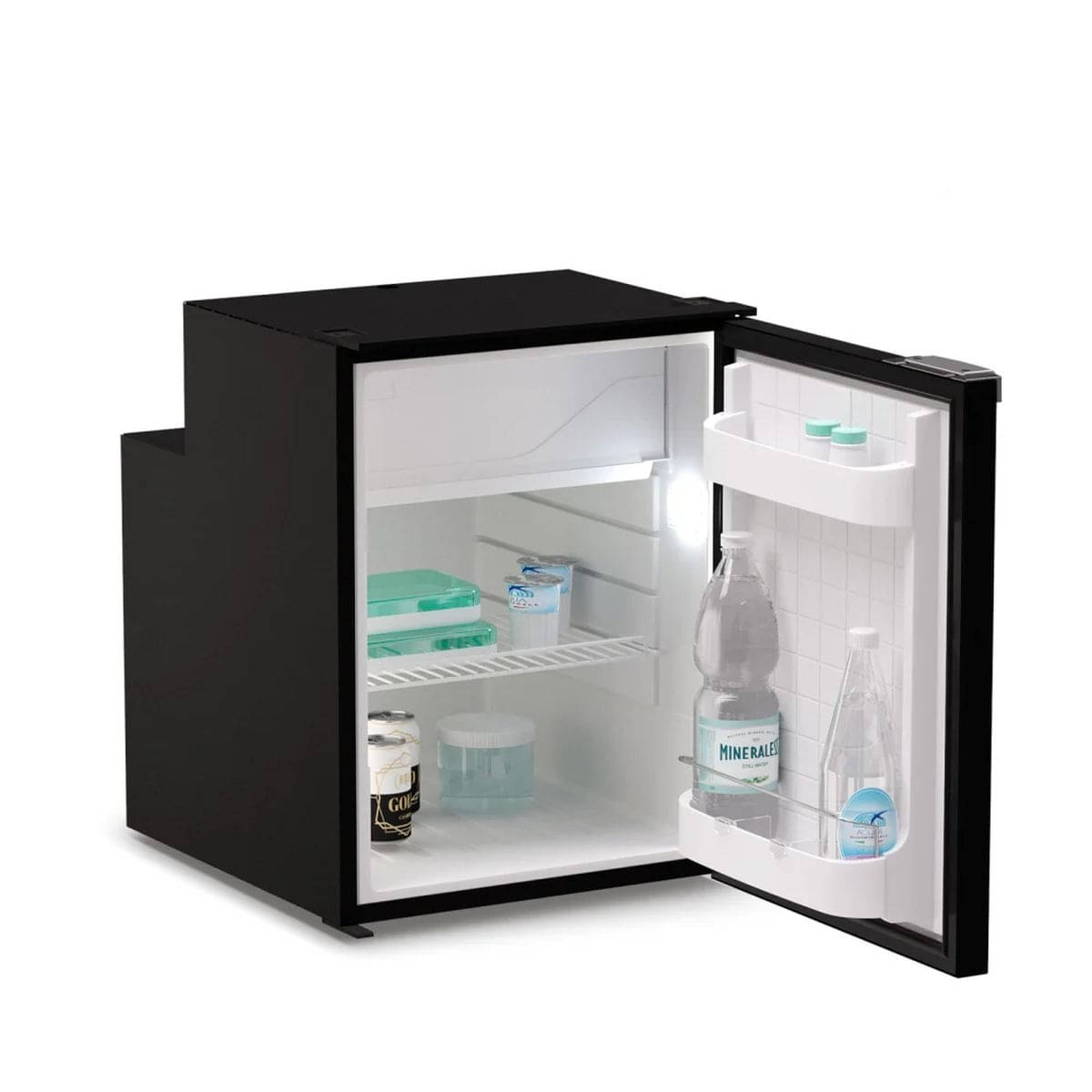 VITRIFRIGO Kompressor-Kuehlschrank C90i CHR 12-24 V 90 L mit Gefrierfach Schwarz