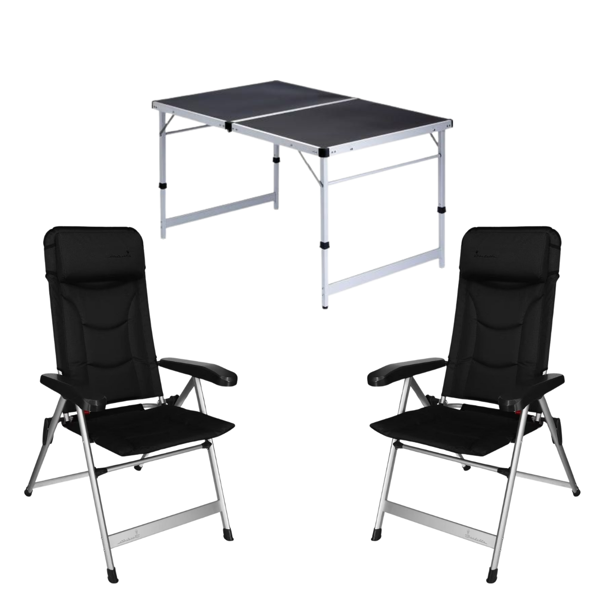 ISABELLA Campingstuhl Loke High Back 2er Set mit Klapptisch 80 x 120 cm