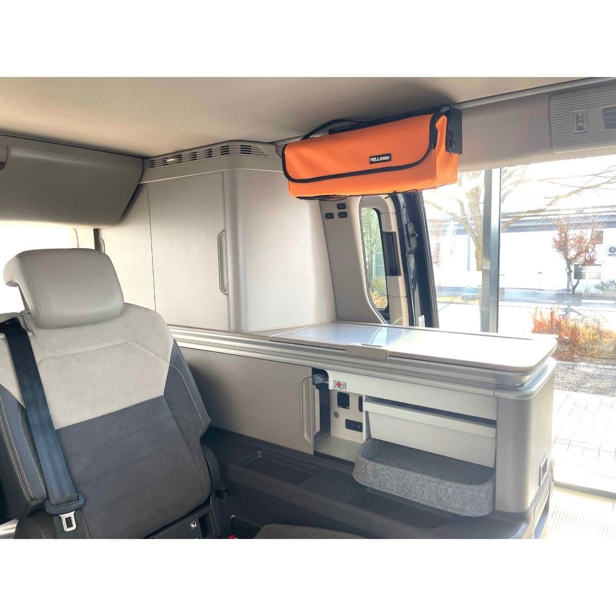 Kuechenregal FELLEISEN Smutje - das herausnehmbare Regal fuer den VW T7 California- Hellgrau SMT 0002 01-SMH 0001 39