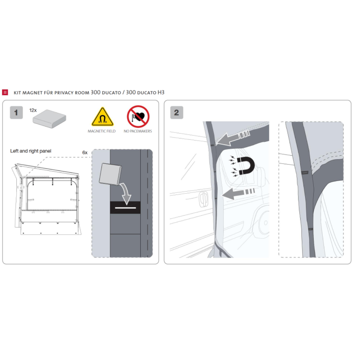 FIAMMA Privacy Room Light F80 400 cm Ducato H2 Komplettset - 08837-01- 08766D01-