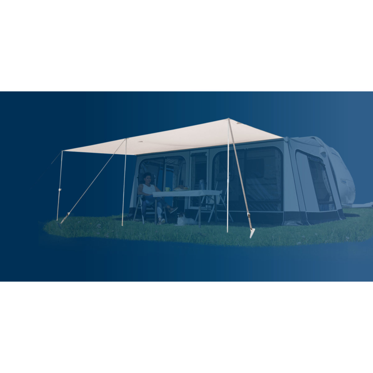 WIGO BEST DEAL 2026 - Markisenzelt ROLLI PLUS Ambiente- Gr- 4- Umlauf 806-840 cm- Auszug 250 cm inkl. Sunroof - Rock´n Rolli Paket - 8313