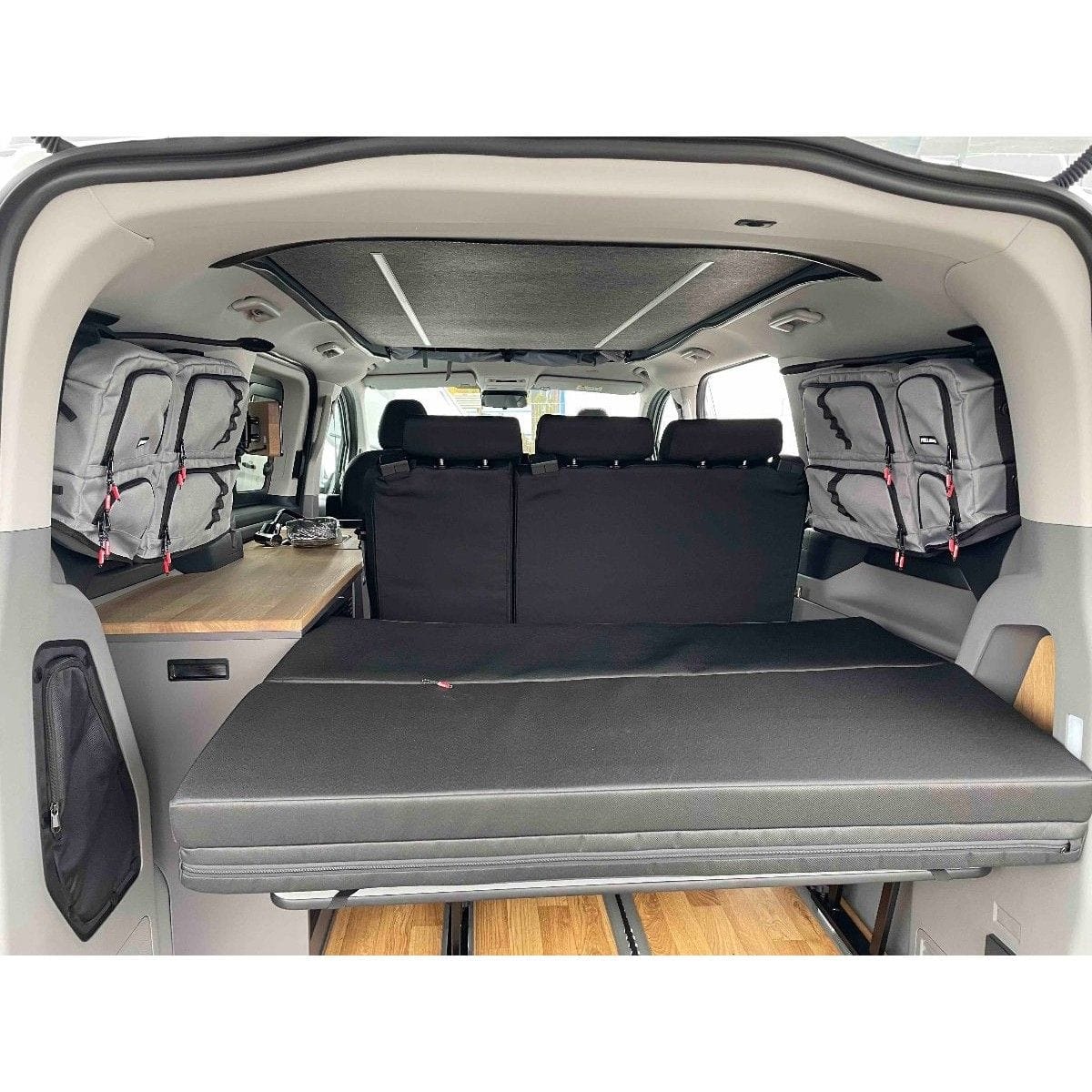 Fenstertaschen-Set FELLEISEN 1x V710-Tasche fuer Ford Tourneo Custom V710 - VW T7 Transporter ohne Gurt- Fahrerseite- Hellgrau- ohne Thermomatte TST 0102 35