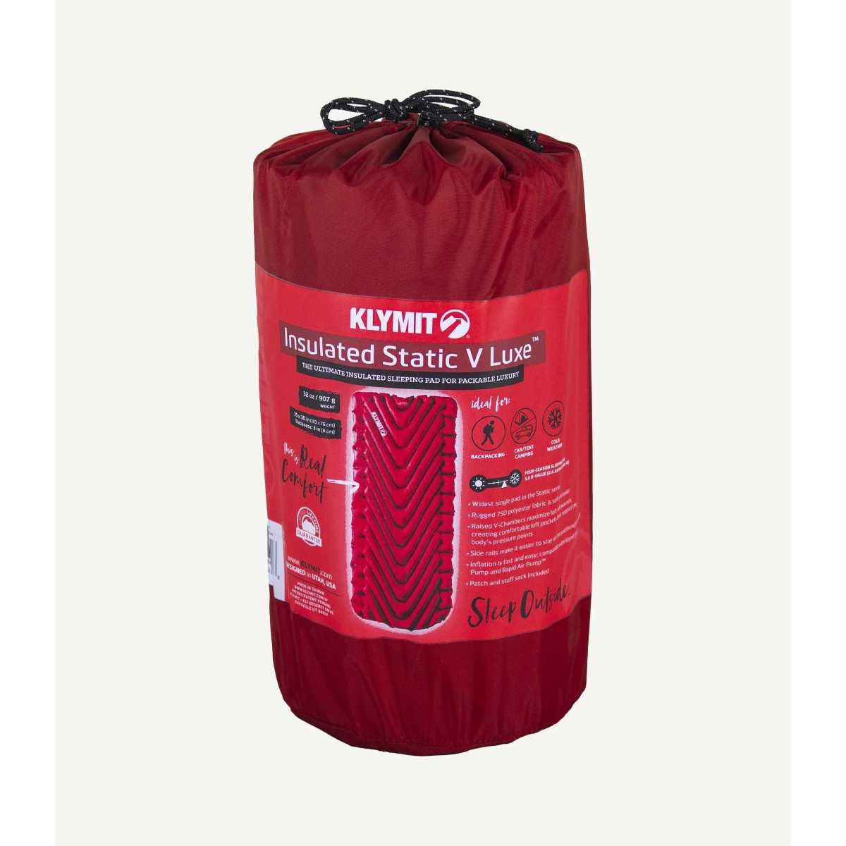 KLYMIT Insulated STATIC V Luxe Isomatte Rot - 06LIRD02D