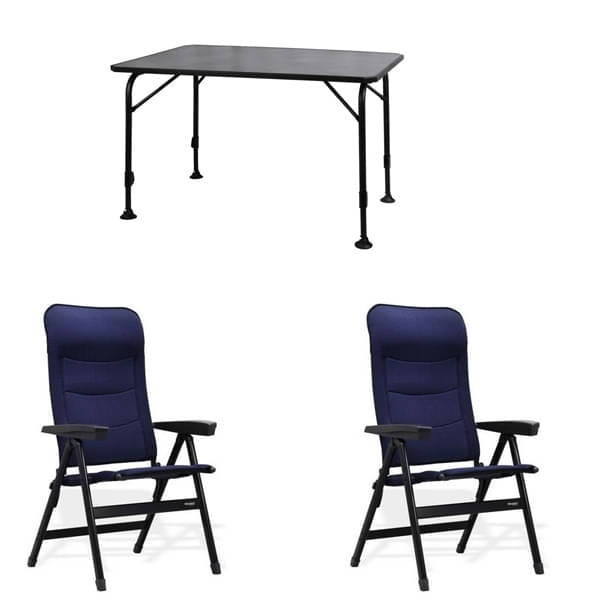 Set WESTFIELD Tisch Universal & 2 Stühle Advancer S dark blue Set 1 Tisch WESTFIELD Universal Tisch 120 x 80 cm - Avantgarde Series - 101-740 und 2 Stuehle WESTFIELD Advancer S Stuhl dark blue - Performance Series - 201-886 DB