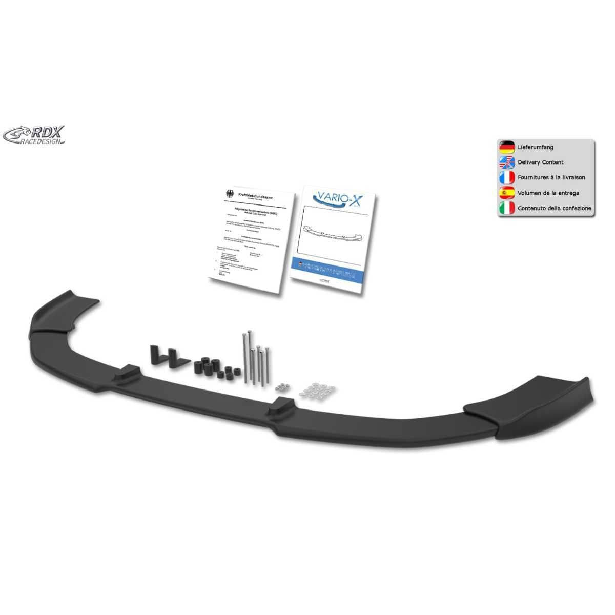 RDX Racedesign Frontspoiler Frontlippe VARIO-X fuer FORD Transit Custom - Tourneo Custom Bj. 2012-2023 - RDFAVX30699