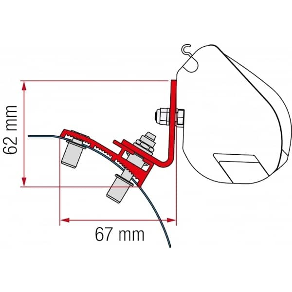 FIAMMA Adapterkit Stellantis vanaf modeljaar 2016 voor luifel F35 98655Z095 FIAMMA Adapter Kit Stellantis ab Modelljahr 2016 fuer Markise F35 98655Z095 - 98655Z095