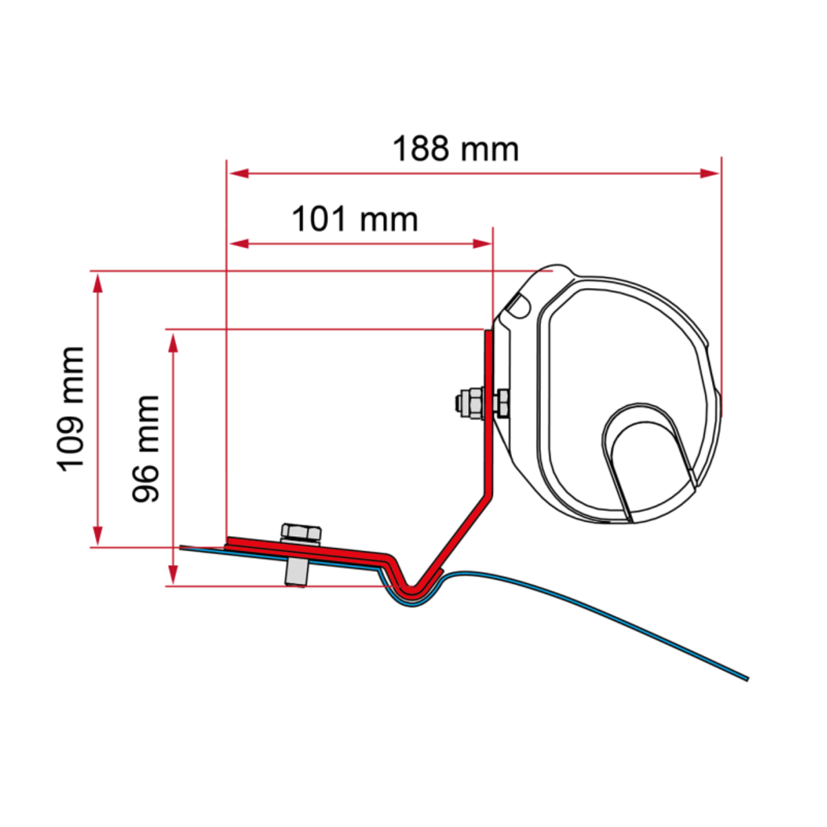 FIAMMA Adapter Kit VW Caddy Maxi 4 voor luifel F35 98655Z096 FIAMMA Adapter Kit VW Caddy Maxi 4 fuer Markise F35 98655Z096 - 98655Z096