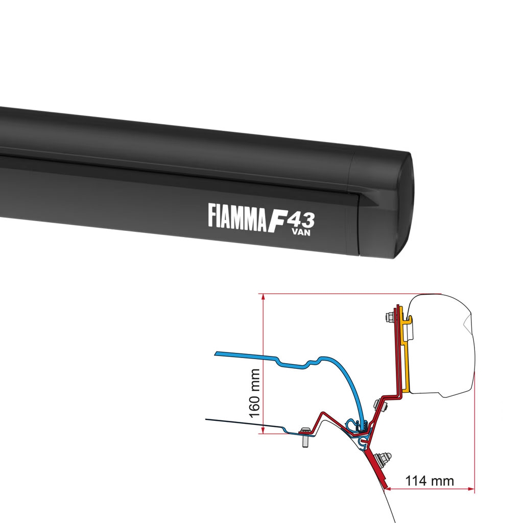 FIAMMA Markise F43 Van 270 Deep black inkl- Adapterkit Mercedes V Klasse Marco Polo ab Bj. 2014 H1L2-08833A01R 98655Z022