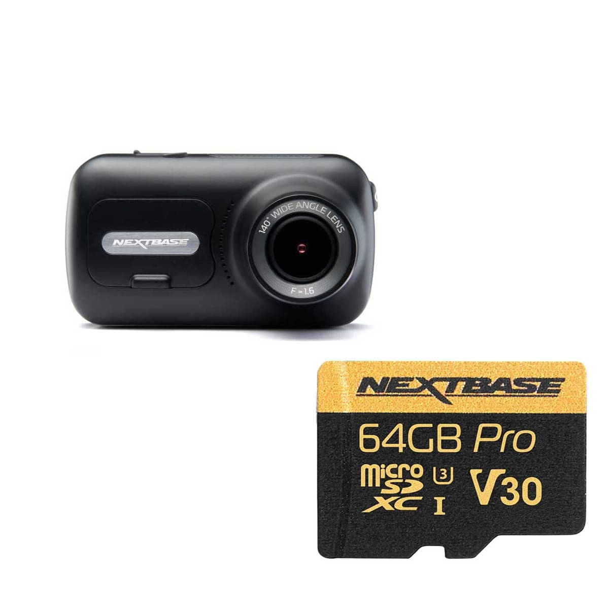 NEXTBASE Serie 2 322GW DashCam und 64 GB U3 microSD-Karte im Set