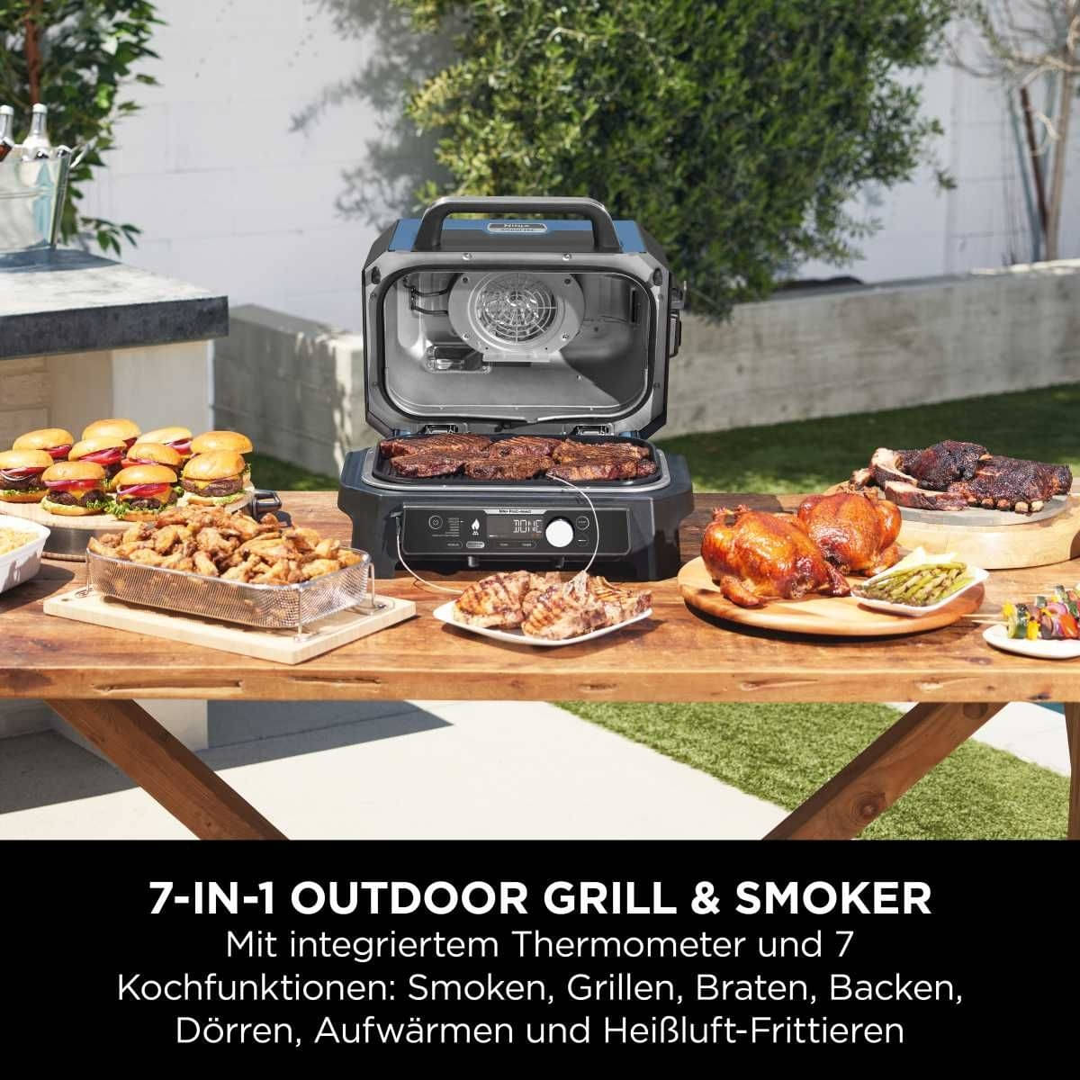 NINJA Woodfire Pro Connect XL - Elektrischer Outdoor Grill - Smoker - OG901EU
