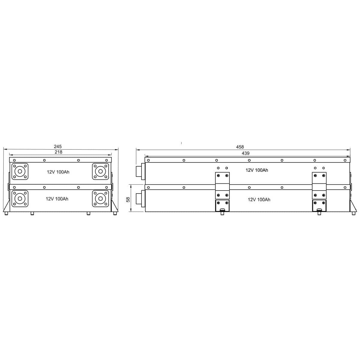 BULLTRON Lithium-Batterie POLAR 100Ah 12V Slim inkl. BMS 150A Dauerstrom - App - LI100B150-12-SLP