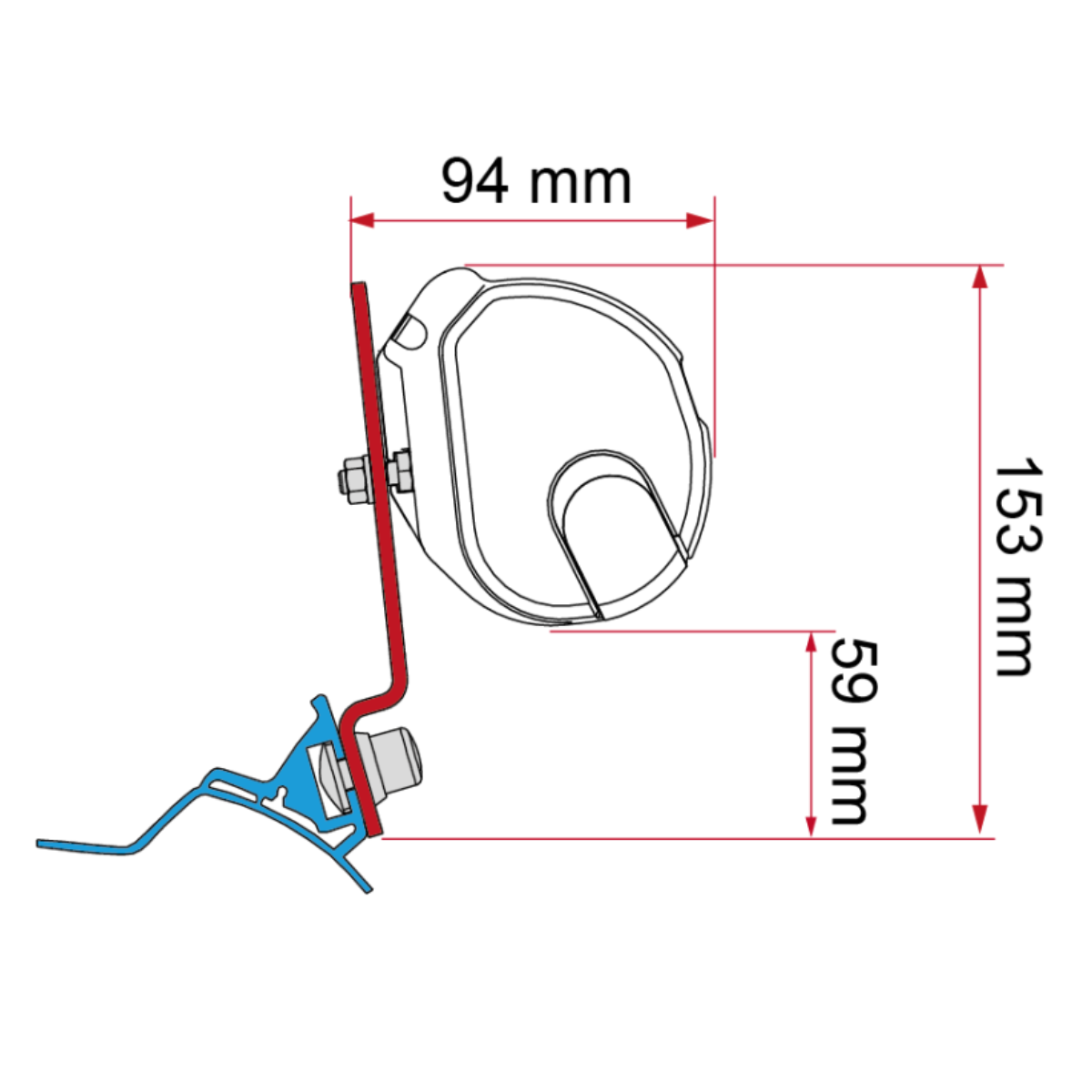 FIAMMA Adapter Kit Stellantis mit Westfalia Rail fuer Markise F35-F35 Pro - 98655Z199