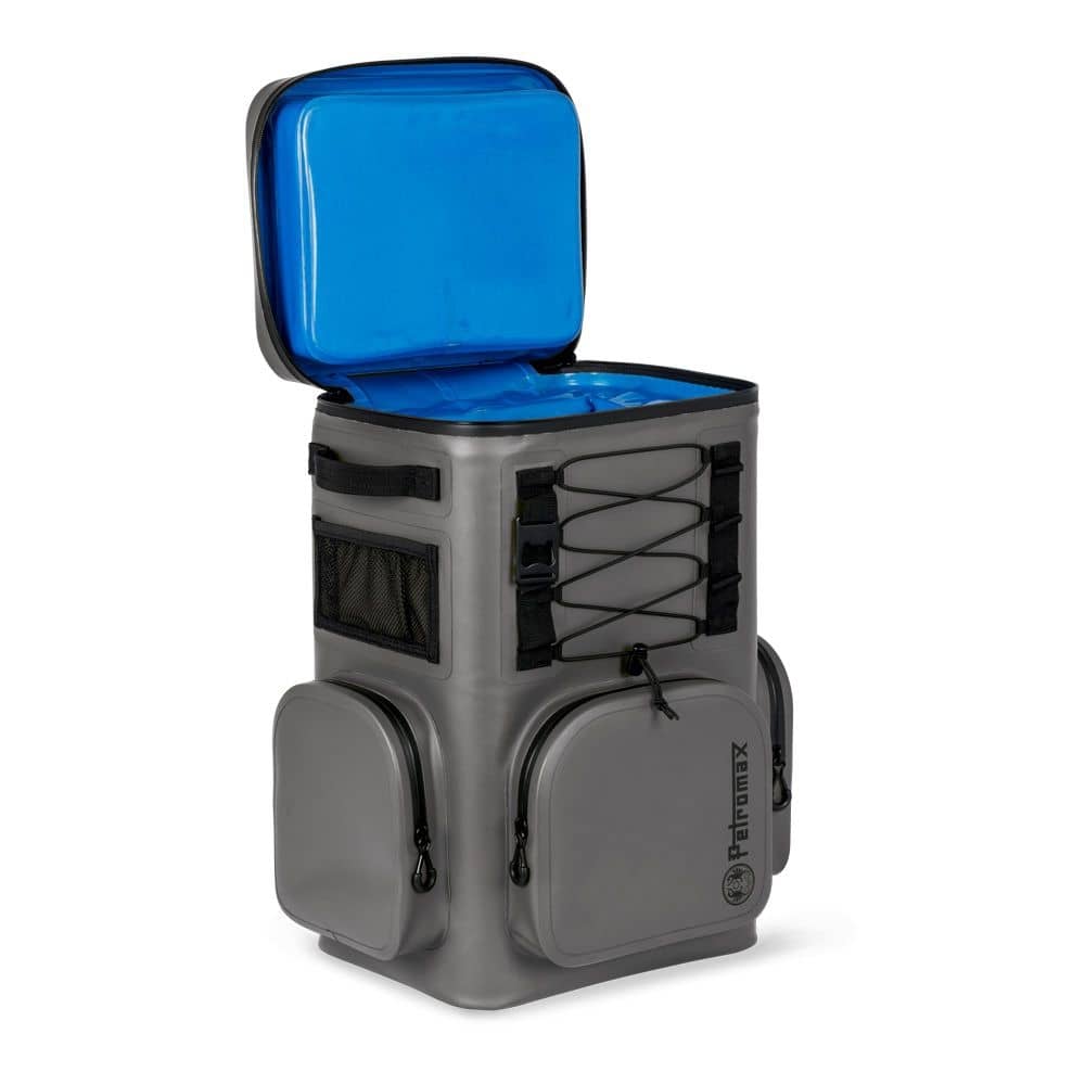 PETROMAX Kuehlrucksack 17 Liter grau mit Kuehlakku 140 mm - Isolierflasche 1 L - Aktionsset - BKPK17-G-SET-140