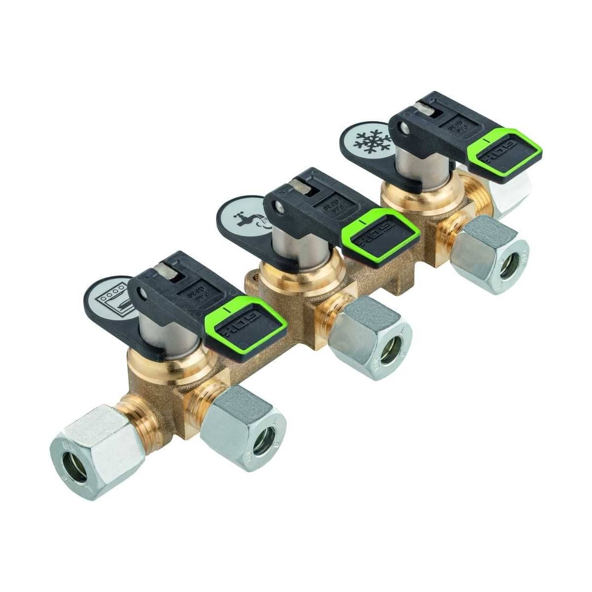 GOK Verdeelblok Type KSV-AB3 lang met RVS 8 mm x 3xRVS 8 mm x RVS 8 mm GOK Verteilerblock Typ KSV-AB3 lang mit RVS 8 mm x 3xRVS 8 mm x RVS 8 mm - 0365100