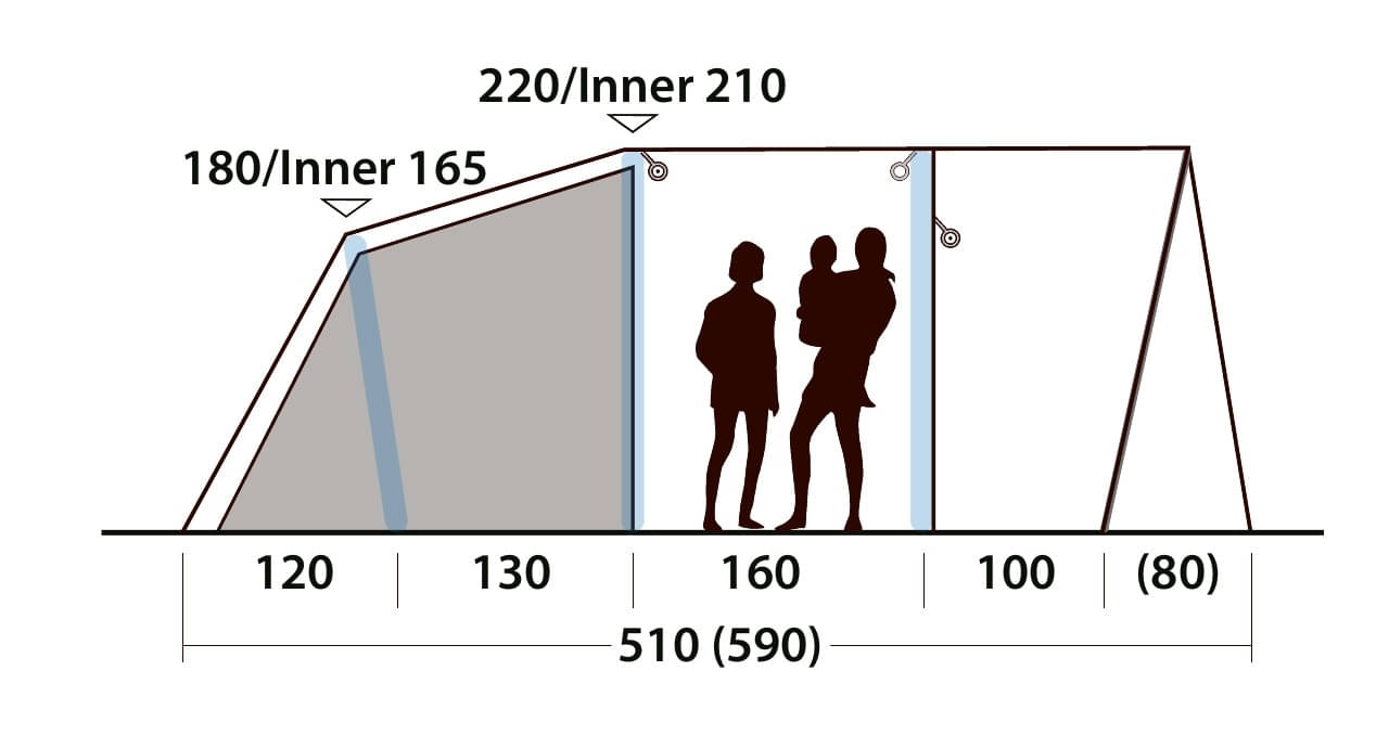 Outwell aufblasbares Familienzelt Hayward Lake 4 Air TC - 111308
